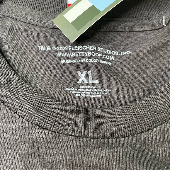 Betty Boop Devil Color Bars Mens Black XL Size Graphic T-Shirt - Picture 4 of 5